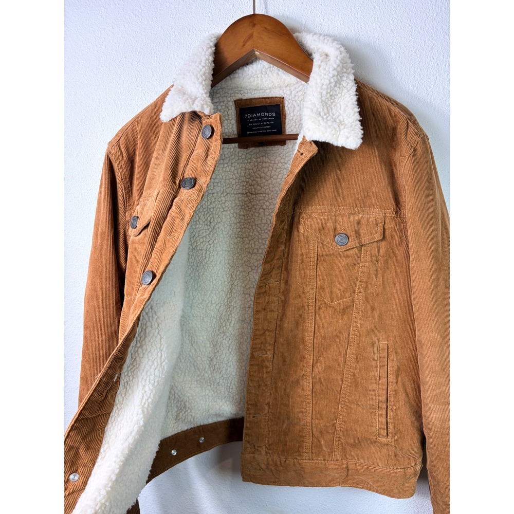 7Diamonds Women Jacket Brown M Corduroy Shearling Amarillo Morning 7DCS-1003
